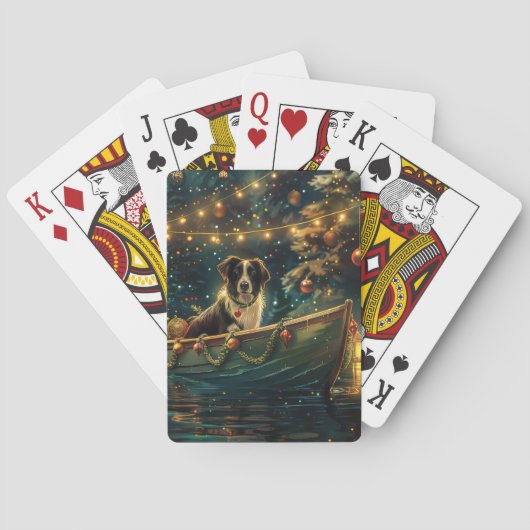 Border Collie kerstvakantie Pokerkaarten (Achterkant)