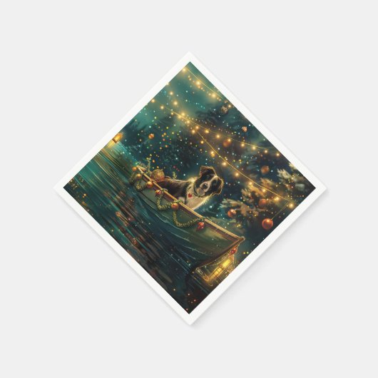 Border Collie kerstvakantie Servet (Hoek)