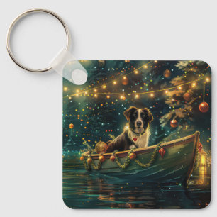 Border Collie kerstvakantie Sleutelhanger