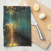 Border Collie kerstvakantie Theedoek (Quarter Fold)