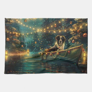 Border Collie kerstvakantie Theedoek