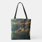 Border Collie kerstvakantie Tote Bag (Achterkant)