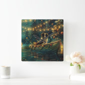 Border Collie kerstvakantie Vierkante Klok (Huis)