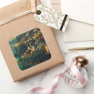 Border Collie kerstvakantie Vierkante Sticker