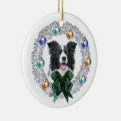 Border Collie kerstversiering Keramisch Ornament (Rechts)
