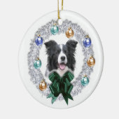Border Collie kerstversiering Keramisch Ornament (Links)