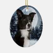 Border Collie kerstversiering Keramisch Ornament (Rechts)
