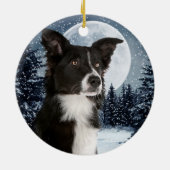Border Collie kerstversiering Keramisch Ornament (Achterkant)