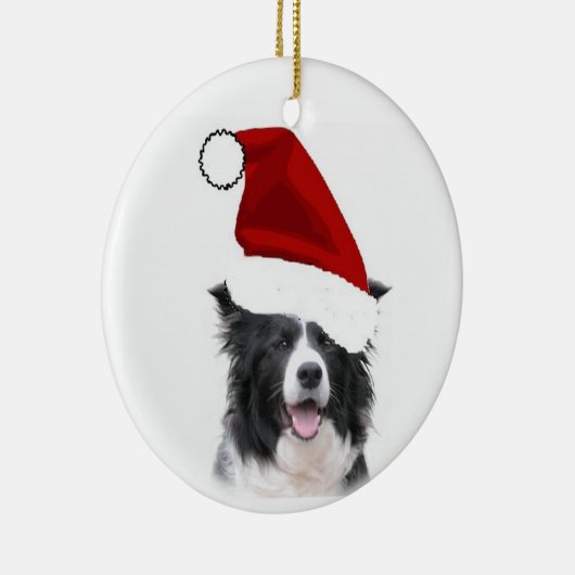 Border Collie kerstversiering Keramisch Ornament (Rechts)