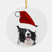 Border Collie kerstversiering Keramisch Ornament (Voorkant)