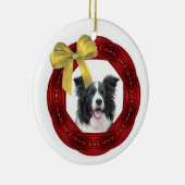 Border Collie kerstversiering Keramisch Ornament (Rechts)