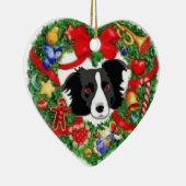 Border Collie kerstversiering Keramisch Ornament (Rechts)