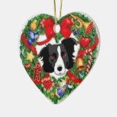 Border Collie kerstversiering Keramisch Ornament (Links)