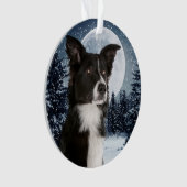 Border Collie kerstversiering Ornament (voorkant)