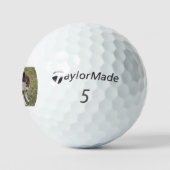 border collie kijkt achterom golfballen (Logo)