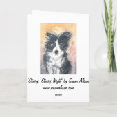 Border Collie kijkt naar Starry Sky, Feestdagen KA (Achterkant)