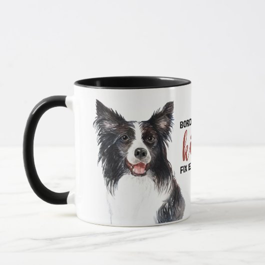 Border Collie Kisses Fix Alles Mok (Links)