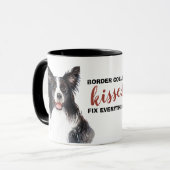 Border Collie Kisses Fix Alles Mok (Voorkant links)