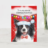 Border Collie kleindochter leuke kerstwensen Kaart (Voorkant)