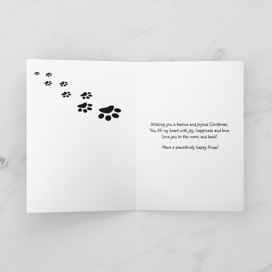 Border Collie kleindochter leuke kerstwensen Kaart (Binnen)