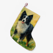 Border Collie Kleine Kerstsok (Voorkant (Hangend))