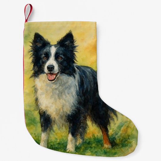 Border Collie Kleine Kerstsok (Voorkant)
