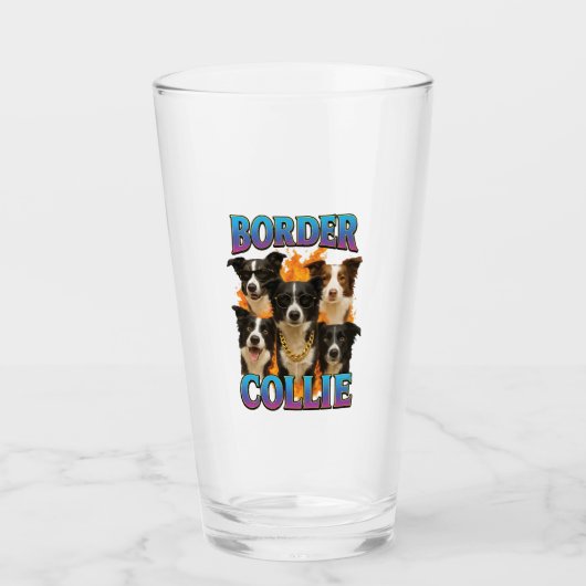 Border Collie Kopie Glas (Voorkant)