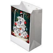 Border Collie Kudde Kerstboom Medium Cadeauzakje (Voorkant Gekanteld)