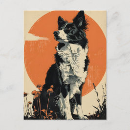 Border Collie  kunst Briefkaart
