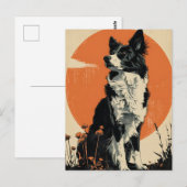 Border Collie  kunst Briefkaart (Voorkant / Achterkant)
