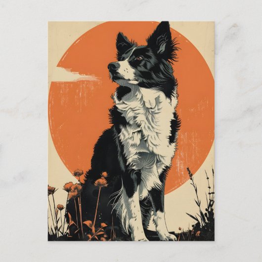 Border Collie  kunst Briefkaart (Voorkant)