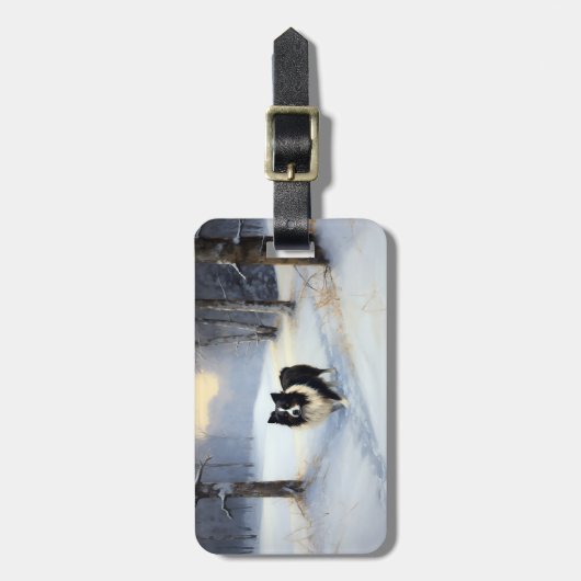 Border Collie Laat het sneeuwen Kerstmis Bagagelabel (Voorkant verticaal)