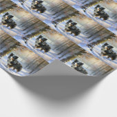 Border Collie Laat het sneeuwen Kerstmis Cadeaupapier (Hoek)