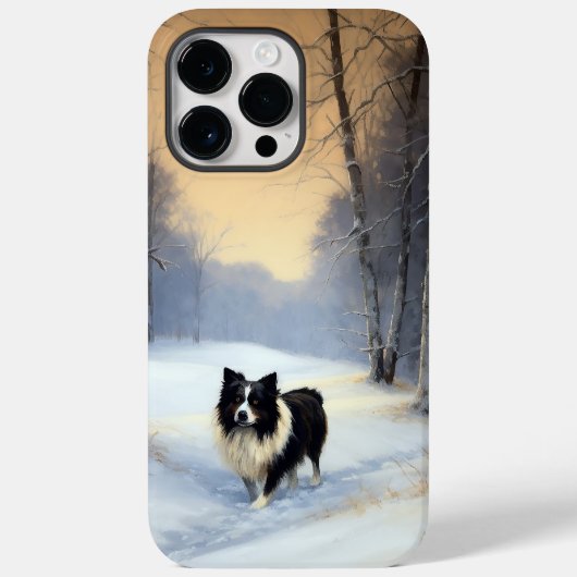 Border Collie Laat het sneeuwen Kerstmis Case-Mate iPhone Case (Achterkant)