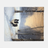 Border Collie Laat het sneeuwen Kerstmis Fleece Deken (Voorkant (Horizontaal))