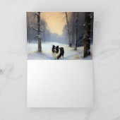 Border Collie Laat het Sneeuwen Kerstmis Kaart (Binnen)