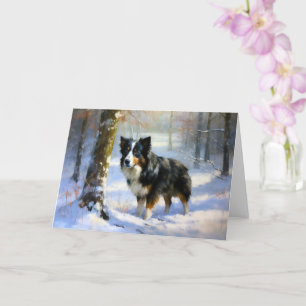 Border Collie Laat het sneeuwen Kerstmis Kaart