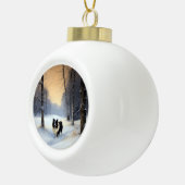 Border Collie Laat het sneeuwen Kerstmis Keramische Bal Ornament (Rechts)