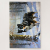 Border Collie Laat het sneeuwen Kerstmis Legpuzzel (Verticaal)