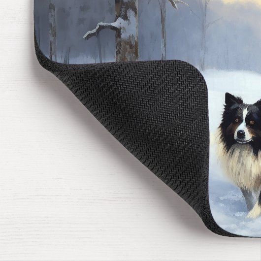 Border Collie Laat het sneeuwen Kerstmis Muismat (Hoek)