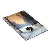 Border Collie Laat het sneeuwen Kerstmis Notitieboek (Rechterzijde)