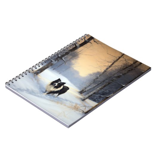 Border Collie Laat het sneeuwen Kerstmis Notitieboek (Linkerzijde)