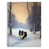 Border Collie Laat het sneeuwen Kerstmis Notitieboek (Voorkant)