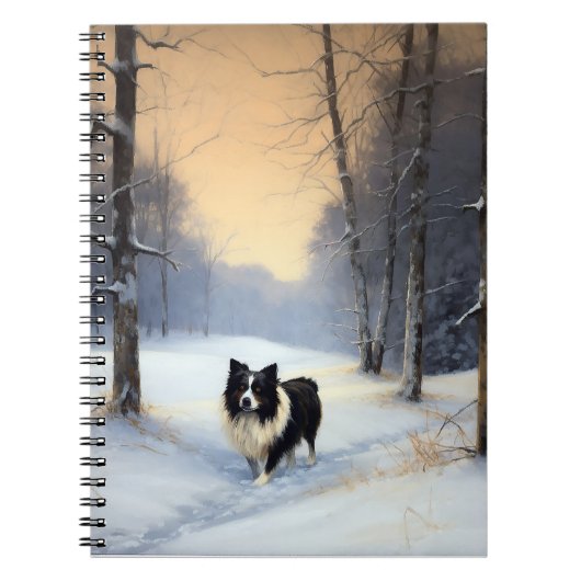 Border Collie Laat het sneeuwen Kerstmis Notitieboek (Voorkant)