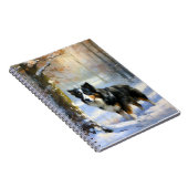 Border Collie Laat het sneeuwen Kerstmis Notitieboek (Rechterzijde)