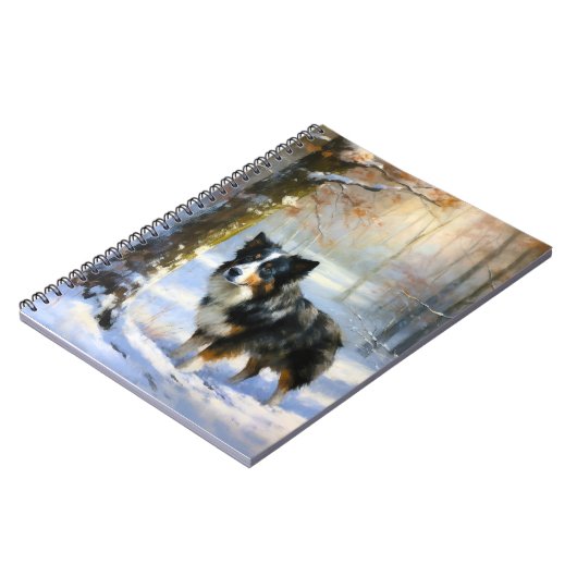 Border Collie Laat het sneeuwen Kerstmis Notitieboek (Linkerzijde)