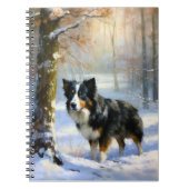 Border Collie Laat het sneeuwen Kerstmis Notitieboek (Voorkant)