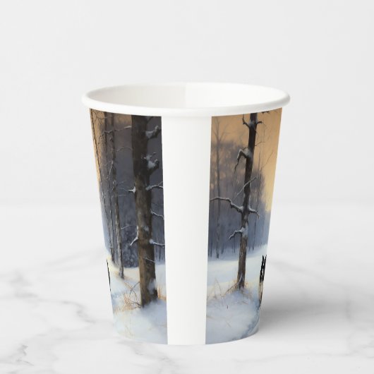 Border Collie Laat het sneeuwen Kerstmis Papieren Bekers (Links)