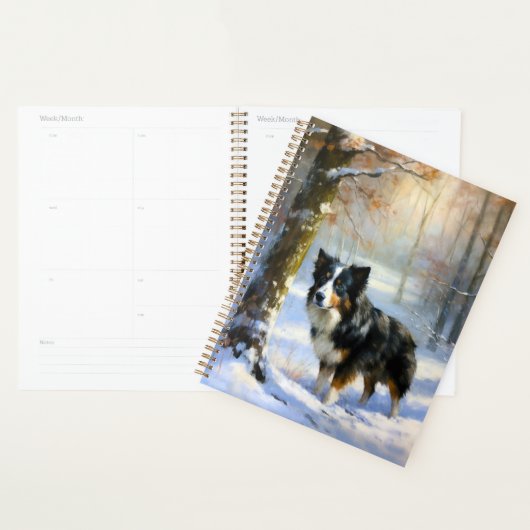 Border Collie Laat het sneeuwen Kerstmis Planner (Display)
