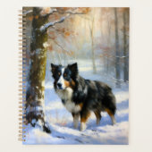 Border Collie Laat het sneeuwen Kerstmis Planner (Voorkant)